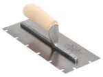 Marshalltown Gezahnte Kelle, U -4,5x10x44 mm, Holzgriff, Carbonstahl, Maße: 279x102 mm
