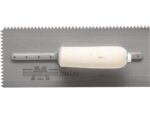 Marshalltown Gezahnte Kelle, V-6x6x mm, gebogener Holzgriff, Stahl, Maße: 279x114 mm – Bild 3