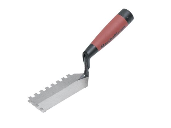 Marshalltown Zweiseitig gezahnte Randkelle, Eckig 6x6x6 mm, Durasoft Griff, Stahl, Maße: 127x51 mm