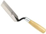 Marshalltown Zweiseitig gezahnte Randkelle, V- 6x4,5 mm, Holzgriff, Stahl, Maße: 127x51 mm – Bild 3