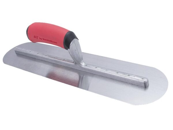 Marshalltown QLT Vollabgerundete Glättkelle, Softgrip Griff, Carbonstahl, Maße: 305x102 mm