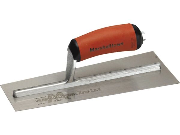 Marshalltown Isolierungs-Glättkelle, Gebogener Durasoft Griff, Carbonstahl, Maße: 267x114 mm