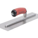 Marshalltown Gunite Kelle, gebogener Durasoft Griff, Carbonstahl, Maße: 356x102 mm