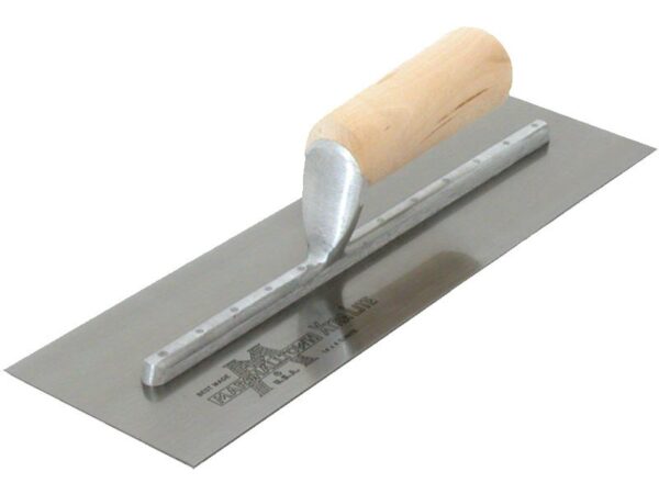 Marshalltown Gunite Kelle, gerader Holzgriff, Carbonstahl, Maße: 356x102 mm