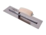 Marshalltown Glättkelle, Gebogener Holzgriff, Carbonstahl, Maße: 356x102 mm