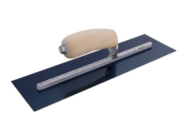 Marshalltown Glättkelle gebogenem Holzgriff, Blaustahl, Maße: 356x76 mm