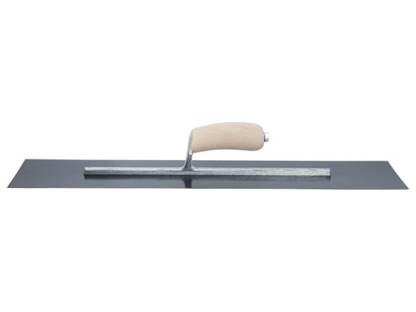 Marshalltown Glättkelle gebogenem Holzgriff, Blaustahl, Maße: 610x127 mm