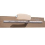 Marshalltown Glättkelle mit gebogener Holzgriff, Goldstahl, Maße: 457x127 mm