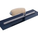 Marshalltown Glättkelle gebogenem Holzgriff, Blaustahl, Maße: 406x102 mm