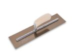 Marshalltown Glättkelle mit gebogener Holzgriff, Goldstahl, Maße: 406x127 mm – Bild 5