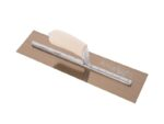Marshalltown Glättkelle mit gebogener Holzgriff, Goldstahl, Maße: 406x127 mm – Bild 4