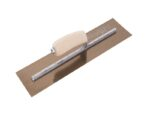 Marshalltown Glättkelle mit gebogener Holzgriff, Goldstahl, Maße: 406x127 mm – Bild 2