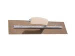 Marshalltown Glättkelle mit gebogener Holzgriff, Goldstahl, Maße: 406x127 mm