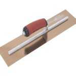 Marshalltown Glättkelle mit gebogener Durasoft Griff, Goldstahl, Maße: 406x127 mm