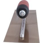 Marshalltown Glättkelle mit gebogener Durasoft Griff, Goldstahl, Maße: 356x127 mm