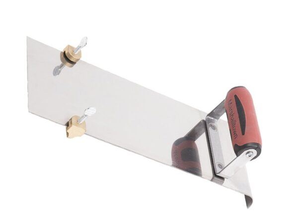 Marshalltown Kantenkelle mit verstellbarer Nutfräse, Durasoft Griff, R 13 mm, L 19 mm, T 25 mm, Edelstahl, silber, 356x127 mm