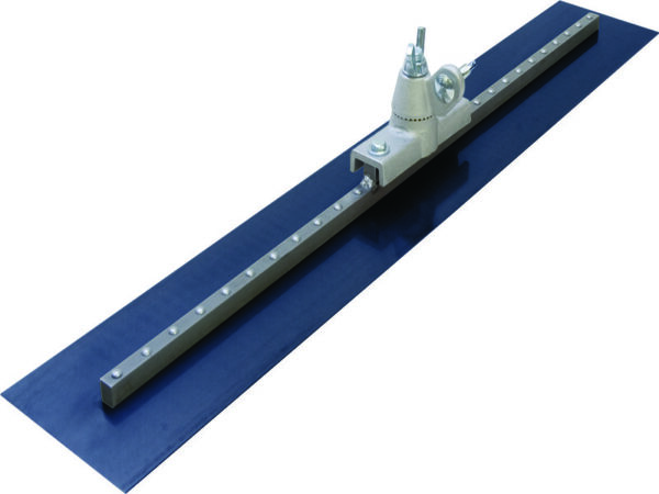 Marshalltown QLT Multi-Mount Bodenglätter "Fresno", eckige Enden, verstellb. Vollwinkel -Kippgelenk, Blaustahl, Maße: 914x127 mm