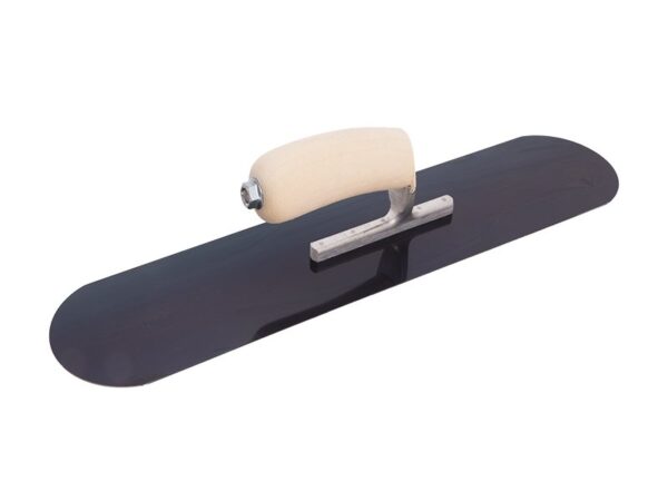 Marshalltown Poolkelle mit abgerundeten Enden, 8 sichtbare Nieten, Holzgriff, Blaustahl, Maße: 457x102 mm