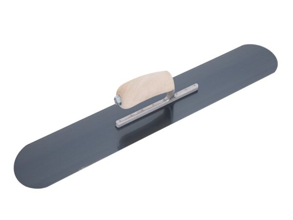 Marshalltown Poolkelle mit abgerundeten Enden, 8 sichtbare Nieten, Holzgriff, Blaustahl, Maße: 610x102 mm