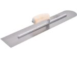 Marshalltown Glättkelle, vorne runde Front, Holzgriff, Carbonstahl, Maße: 356x102 mm