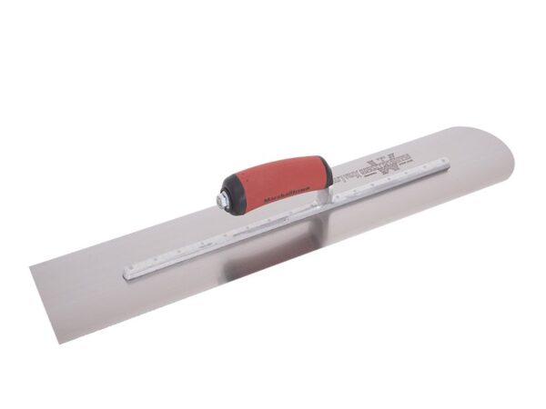 Marshalltown Glättkelle, vorne runde Front, Durasoft Griff, Carbonstahl, Maße: 356x102 mm