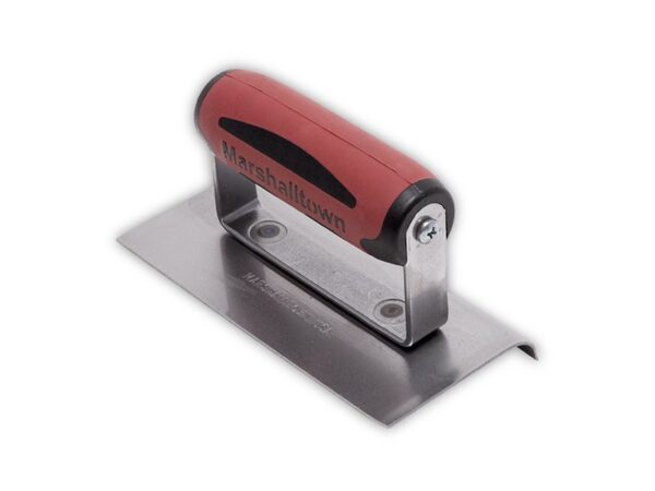 Marshalltown Kantenkelle-1 Gebogenes/1 Gerades Ende, Durasoft Griff, R 10mm,L 13mm, Carbonstahl, Maße: 152x76 mm