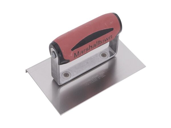 Marshalltown Kantenkelle, gerade Enden, Durasoft Griff, R 10mm, L 13mm, Edelstahl, Maße:152x152 mm