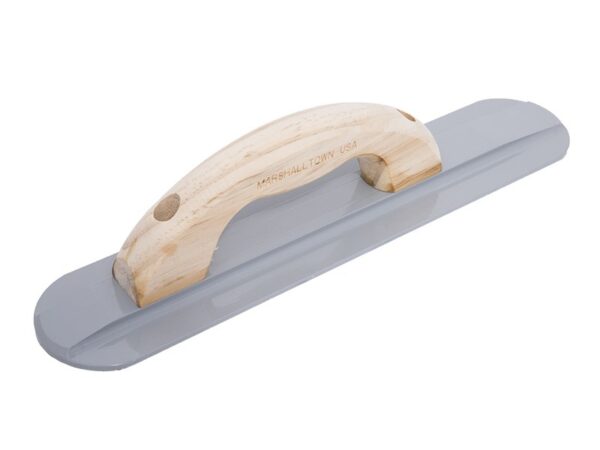 Marshalltown Magnesium Handglätter mit großem Holzgriff, abgerundete Enden, Maße des Glätters: 406x79 mm