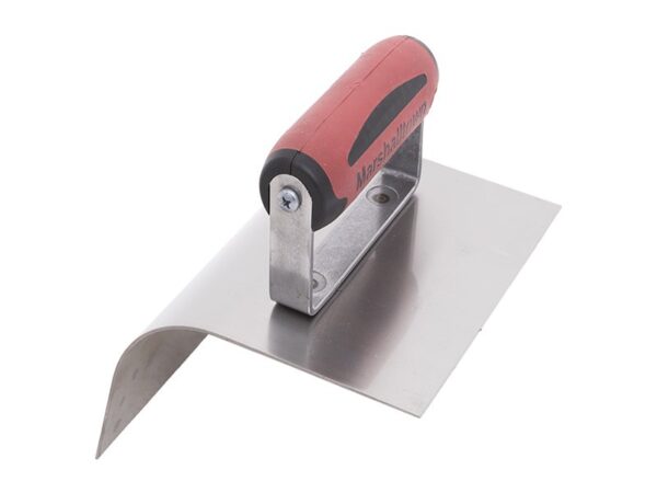 Marshalltown Rundkelle nach Innen gebogen, Durasoft Griff, R 76 mm, Edelstahl, Maße: 127x89 mm