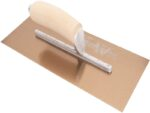 Marshalltown DuraFlex Glättkelle, Holzgriff, Goldstahl, Maße: 305x127 mm – Bild 4