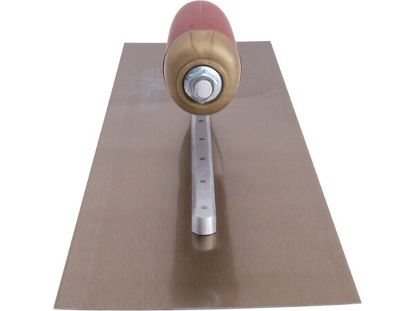 Marshalltown DuraFlex Glättkelle, Durasoft Griff, Lange Halterung, Goldstahl, Maße: 330x127 mm