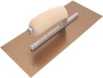 Marshalltown DuraFlex Glättkelle, Holzgriff, Lange Halterung, Goldstahl, Maße: 356x127 mm