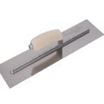 Marshalltown Edelstahl Glättkelle mit gebogener Holzgriff, Maße: 292x114 mm