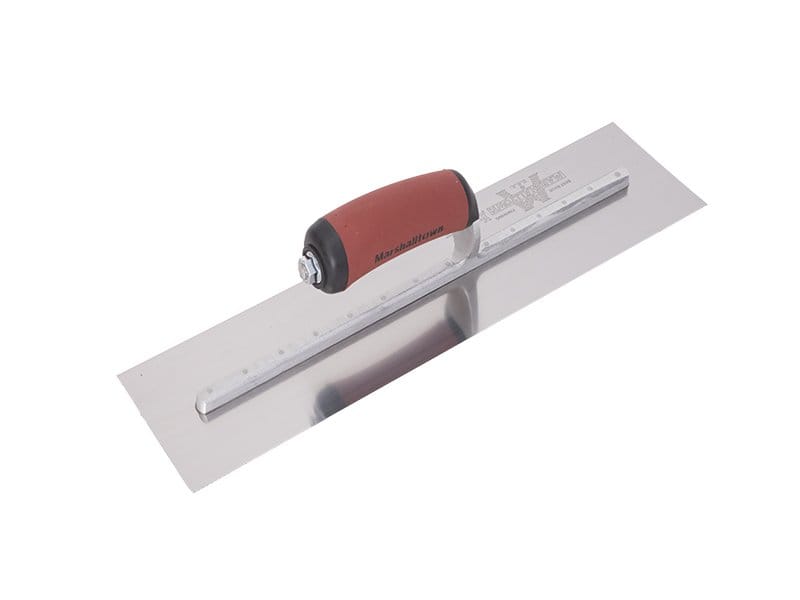 Marshalltown Edelstahl Glättkelle mit gebogener Durasoft Griff Marshalltown Edelstahl Glättkelle mit gebogener Durasoft Griff, Maße: 292x114 mm – Bild 1