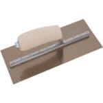 Marshalltown Glättkelle mit gebogener Holzgriff, Goldstahl, Maße: 292x114 mm