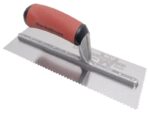 Marshalltown Schmale Gezahnte Kelle, Flaches V-3x2,5x2,5 mm, Durasoft Griff, Stahl, Maße: 279x114 mm – Bild 4