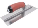 Marshalltown Schmale Gezahnte Kelle, Flaches V-3x2,5x2,5 mm, Durasoft Griff, Stahl, Maße: 279x114 mm – Bild 2