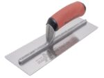Marshalltown Schmale Gezahnte Kelle, Flaches V-3x2,5x2,5 mm, Durasoft Griff, Stahl, Maße: 279x114 mm