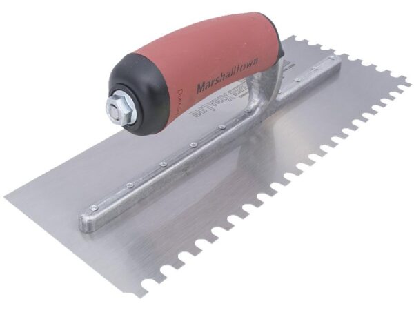 Marshalltown Gezahnte Kelle, U-6x6x6 mm, Durasoft Griff , Stahl, Maße: 279x114 mm