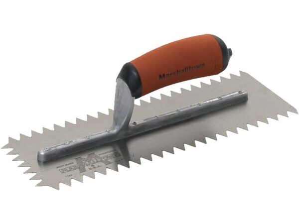 Marshalltown Kratzkelle, 13x12 mm V, Durasoft Griff, Carbonstahl, Maße: 305x114 mm
