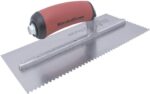 Marshalltown Gezahnte und einseitig gekürzte Kelle, U-3x2,5x3 mm, Durasoft Griff, Stahl, Maße: 279x114 mm