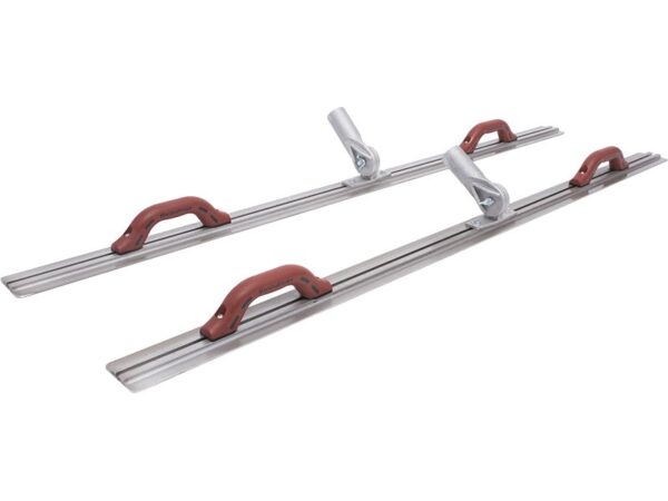 Marshalltown Bodenglätter "T-Form", abgerundete Enden, 2 Durasoft Griffe & Gewinde-Kippgelenk, Magnesium, Maße: 1524x79 mm