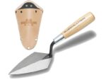 Marshalltown Starre Archäologie-Spitzkelle mit Holster und Holzgriff, Carbonstahl, Maße: 114x57 mm – Bild 6
