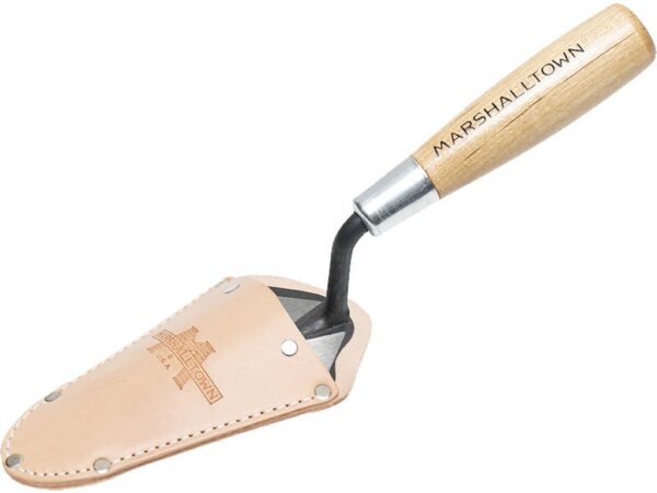 Marshalltown Starre Archäologie-Spitzkelle mit Holster und Holzgriff, Carbonstahl, Maße: 127x64 mm