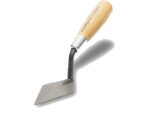 Marshalltown Starre Archäologie-Spitzkelle mit Holster und Holzgriff, London Style, Carbonstahl, Maße: 102x51 mm