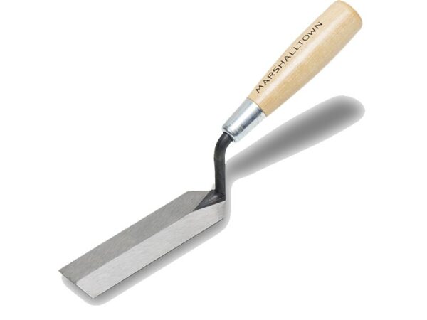 Marshalltown Starre Archäologie-Randkelle mit Holster und Holzgriff, Carbonstahl, Maße:  127x38 mm