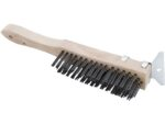 Marshalltown QLT Drahtbürste mit Schaber, Holzgriff, Stahlborsten, Maße: 279x38 mm – Bild 3