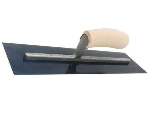 Marshalltown QLT Glättkelle, Holzgriff, Blaustahl, Maße: 406x102 mm
