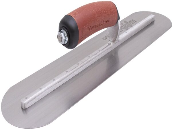 Marshalltown Glättkelle, Voll abgerundet mit DuraKork Griff, Carbonstahl, Maße: 457x76 mm