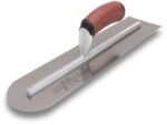 Marshalltown Glättkelle, vorne runde Front, DuraKork Griff, Carbonstahl, Maße: 559x127 mm – Bild 5